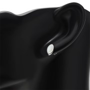 Mother of Pearl Lens Shaped Silver Earrings, e351st
